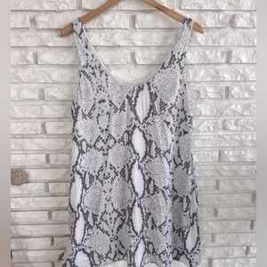 Lavender Brown Snake Skin Print Mini Dress Sz L